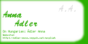 anna adler business card
