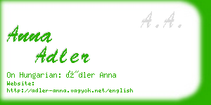 anna adler business card
